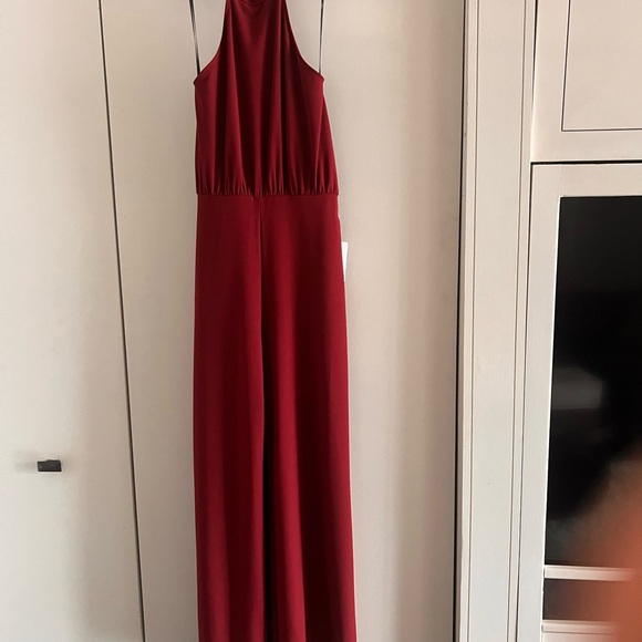 Lulu's Chic Wine Halter Jumpsuit - Picture 6 of 6